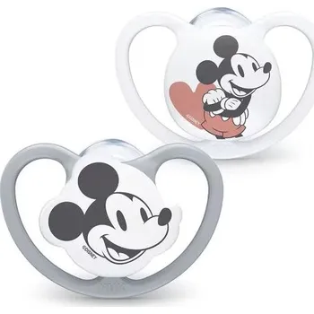 dudlíky Nuk silikon šidítko Space Disney Mickey Mouse Bílá