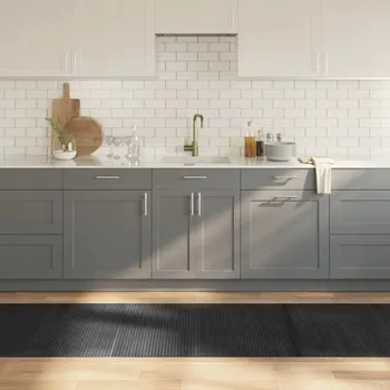 Koberec Koberec obdélníkový, šedý, 80x500 cm, bambusový