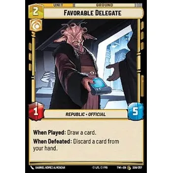 Sběratelská karetní hra Favorable Delegate 208/257 - Twilight of the Republic Typ karty: Standard