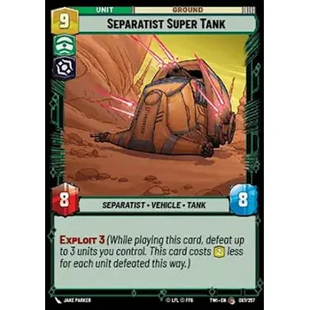 Sběratelská karetní hra Separatist Super Tank 087/257 - Twilight of the Republic Typ karty: Standard