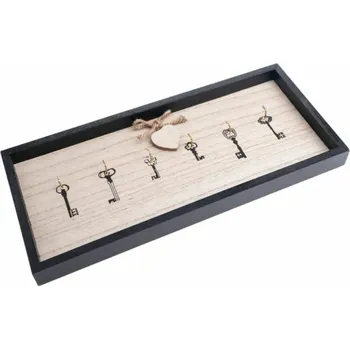 Věšák Casa de Engel Home Dřevěný věšák na klíče, 6 háčků, 2/12 Fialová UNI (2828901)