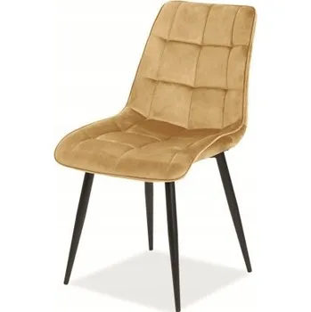 Židle Signal sametová žlutá 1 ks