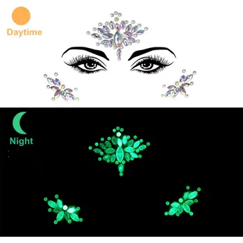 Souprava šperků B-TOP Svítící 3D nalepovací kamínky na obličej NK-053