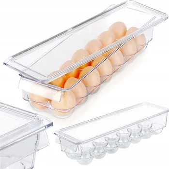 Dóza na potraviny Nádoba na VAJÍČKA 14 vajec krabička organizér do kuchyně do lednice uzavíratelný