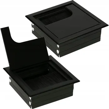 kabelová chránička Kabelová průchodka čtvercová x 8 cm kovová černá