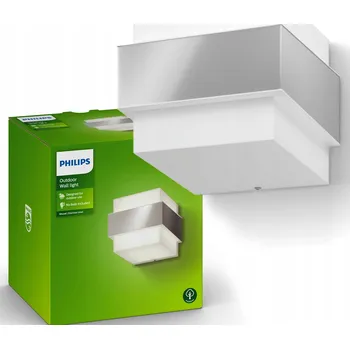 Venkovní osvětlení Venkovní nástěnné svítidlo Philips bílé, odstíny šedé a stříbrná patice E27 9,5 W