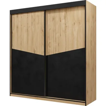 Šatní skříň Šatní skříň ASTON 200 - dub + černá