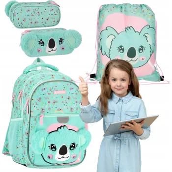 Set školních potřeb Wyprawka szkolna z plecakiem piórnik dla dziewczynki worek na buty wf wyprawki do szkoły dla dzieci zestaw szkolny z plecakiem dziewczęcy plecak duży wyprawka do 1 klasy szkoly plecak miś szkolny piórnik dla dziecka wyprawki do 2 klasy szkolna wyprawka do