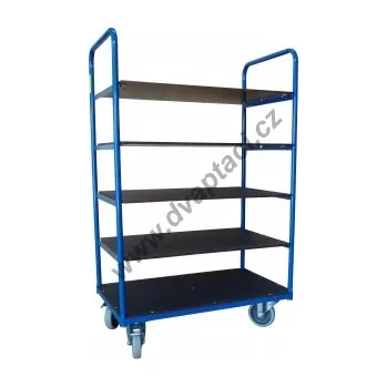 Stavební technika Pětipatrový vysoký vozík 5P 850x500 mm, kola 160 mm, nosnost 250 kg, výška 1500 mm