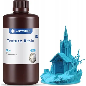Filament UV Pryskyřice Anycubic Texture Blue Modrá 1kg 1l pro 3D tiskárnu PRECIZNÍ