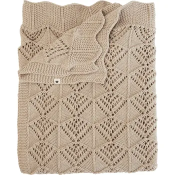 Dětská deka BIBS Pletená vlnkovaná deka z BIO bavlny, vanilla