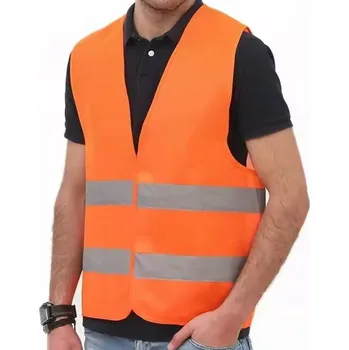 VÝSTRAŽNÁ REFLEXNÍ VESTA SILNIČNÍ PRACOVNÍ BOZP ORANŽOVÁ XL CE
