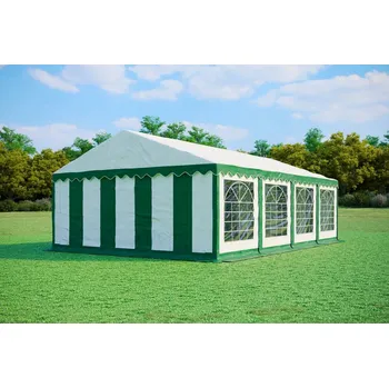 Zahradní stan Párty stan 5x8m PVC Standard Ohnivzdorný +Dárek ZDARMA barva Zeleno-bílá