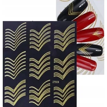 samolepka SAMOLEPKY Pásky/Nálepky pro francouzskou manikúru zlaté 3D R75