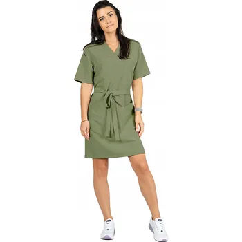 Dámské šaty Elastické zdravotnické šaty na zavazování s viskózou OLIIVOVÁ pohodlná halena 42
