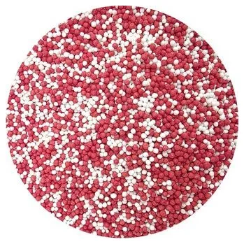 Jedlá dekorace na dort Cukrové perličky červeno-bílé 80g - I LOVE CAKES
