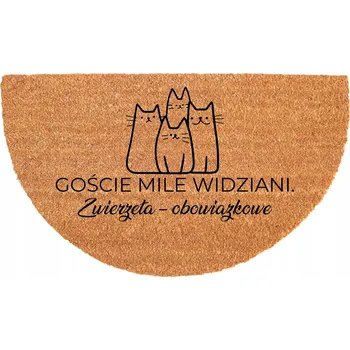 Rohožka PROTISKLUZOVÁ KOKOSOVÁ ROHOŽKA PŮLKRUHOVÁ 40X70CM ODOLNÁ A EKOLOGICKÁ