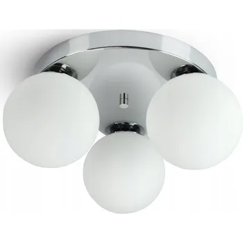 Závěsné Stropní Svítidlo Lustr Full Globe Glass 560-E3 G9 Bílé koule Chrom