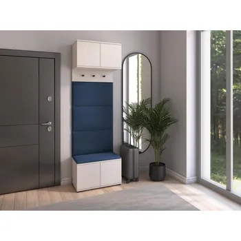 Předsíňová stěna Bianco 5 - P/2 Barva čalounění: Tmavě modrá - Trinity 30
