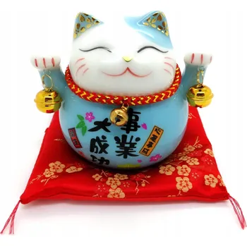 POKLADNIČKA Kočka Maneki-Neko pro štěstí, porcelánová, 12 cm