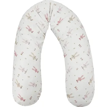 Hnízdečko pro miminko EKO Polštář kojicí Velvet Bunny pink 180 cm