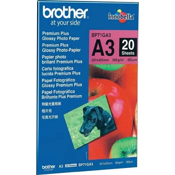 Fotopapír BROTHER fotopapír BP71GA3/ A3/ Premium Glossy/ 260g/ 20 listů