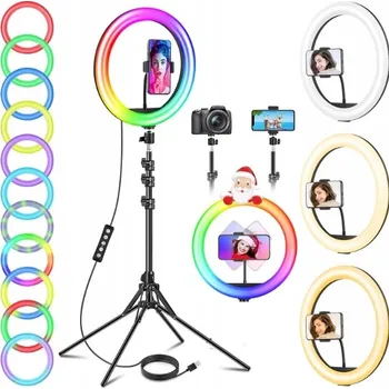 Svítilna SVÍTILNA KRUHOVÁ RING LED SVÍTILNA NA MAKE-UP SE DRŽÁKEM NA TELEFON