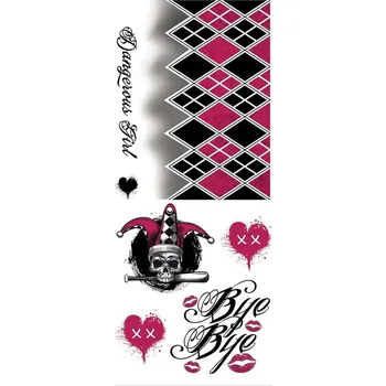 Karnevalový doplněk Guirca Sada tetování - Harley Quinn