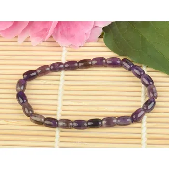 Náramek Ametyst pružný náramek hladké oválky