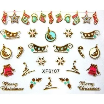 Přípravek na nehty 3D vánoční Samolepky na nehty OZDOBY Y66