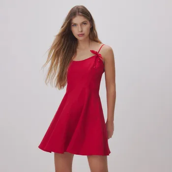 Dámské šaty Reserved - Minišaty s mašličkami - červená - 343FH-33X - 343FH-33X-M