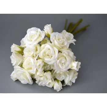 umělá květina Umělá kytice - Poupata růže BÍLÁ