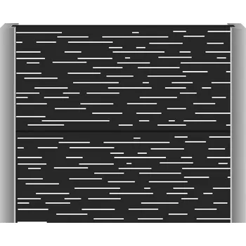 Plot Designový panel do betonových sloupků – 200x50 cm, antracit, vzor obdélníky