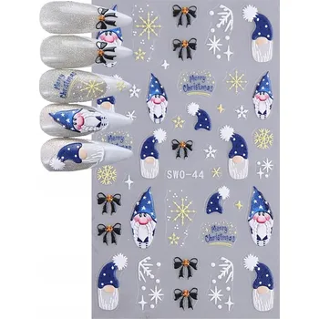 samolepka 5D Samolepky na nehty Vánoční sobové sněhové vločky Sněhové Vločky Claus R186