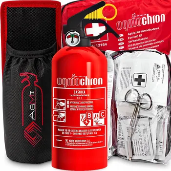 Hasicí přístroj AUTOMOBILOVÁ HASICÍ PŘÍSTROJ 1 kg ABC s držákem na manometr, NA SUCHÝ ZIP DIN13164