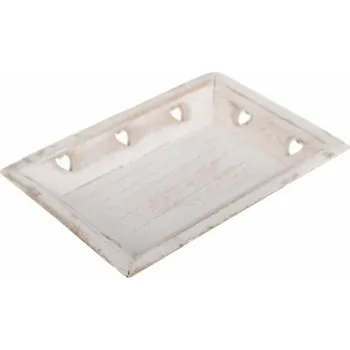 Casa de Engel Home Dřevěný podnos se srdíčky, 0/144 Fialová UNI (2830547)