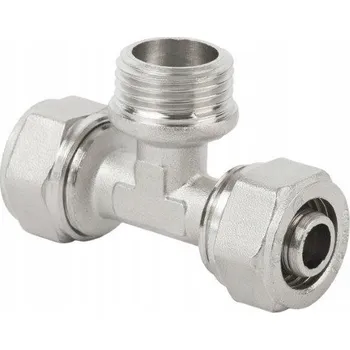 rozdělovač topení Aqbau t-rozdělovač PEX/VNĚJŠÍ ZÁVIT/PEX 20 x 3/4 x 20 mm instalační spojka pro trubky