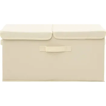 Úložný box Úložné boxy, 2 ks, textilní, 50x30x25 cm, krémové