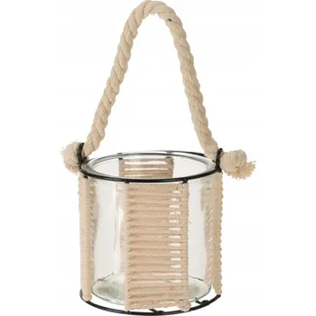 Svícen Skleněná lucerna s lanem - malá