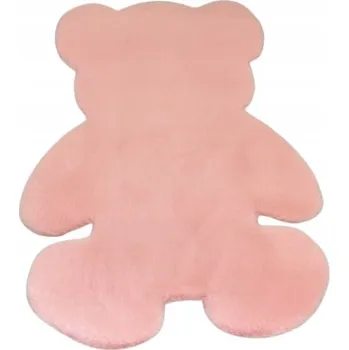 Obraz Měkký kobereček ve tvaru medvídka, velký, 75 cm / 105 cm, růžový