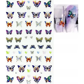 samolepka Samolepicí 5D Samolepky na nehty Motýli R136