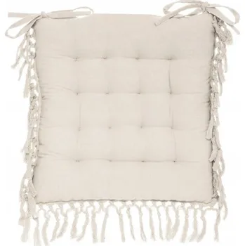 Podsedák Atmosphera Podsedák na židle s třásněmi, béžový, 40 x 40 cm,