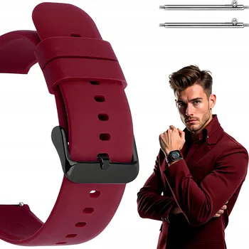 Řemínek na hodinky Univerzální červený řemínek Polax 22 mm