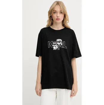 Dámské tričko Bavlněné tričko Karl Lagerfeld IKON A3W17084 černá 99X, vel. S