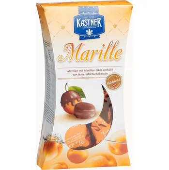 Bonboniéra Meruňky s likérem v čokoládě KÄSTNER 125 g - v mléčné čokoládě (rakouské sušené meruňky / v mléčné čokoládě a likéru)