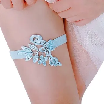 Svatební podvazek jmart 3 cm modrý