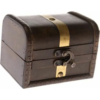 Casa de Engel Home Dřevěná truhlička s kovovým detailem, hnědá, 0/125 Fialová UNI (2830589)