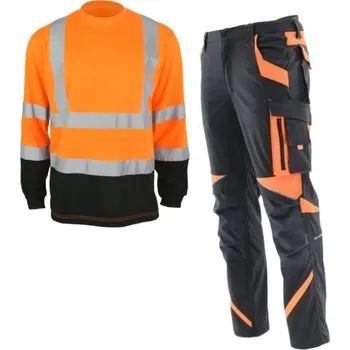 Pracovní obuv PRACOVNÍ OBLEČENÍ ELASTICKÉ sada KALHOTY strečové SPANDEX tričko BOZP 54