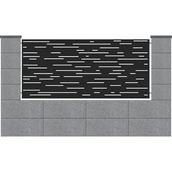 Plot Designový panel s ohyby – 190x90 cm, antracit, vzor obdélníky