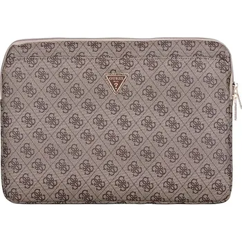 pouzdro na notebook Obal na notebook Guess Sleeve 14" 4G Zipper Pocket Triangle Logo GUCS14ZP4DPTW hnědá 88X